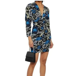 NWT A.L.C. Roxy Silk Plunge V-Neck Mini Dress Celestial Print size 4